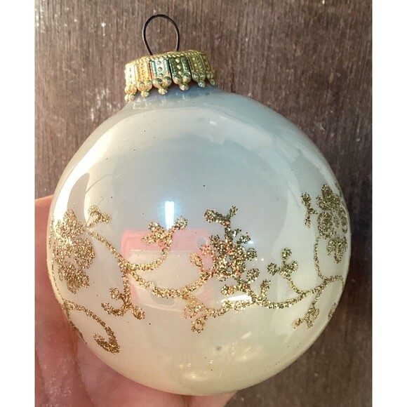 Christmas by Krebs Hand Decorated Glass Ornaments Glitter & Roses Multi Color~4 - Picture 14 of 15